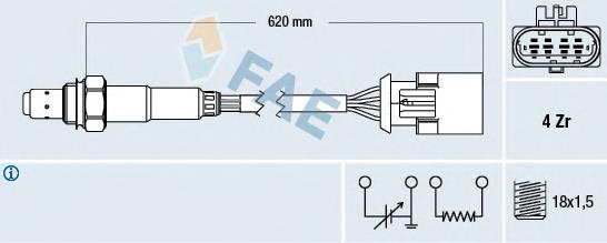 77396 FAE Sonda lambda, sensor de oxigênio até o catalisador