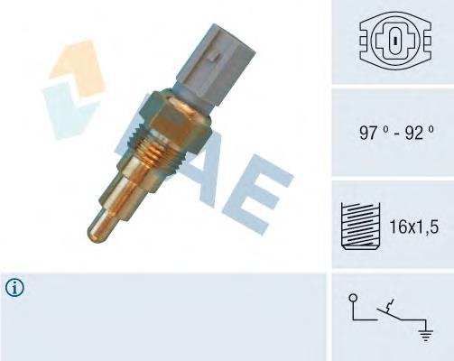 36660 FAE Sensor de temperatura do fluido de esfriamento (de ativação de ventilador do radiador)
