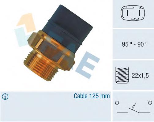 36370 FAE Sensor de temperatura do fluido de esfriamento (de ativação de ventilador do radiador)