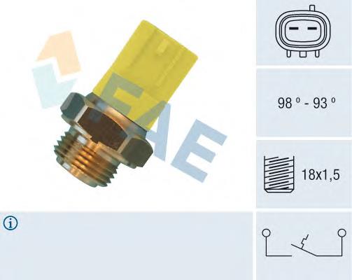 36500 FAE Sensor de temperatura do fluido de esfriamento (de ativação de ventilador do radiador)