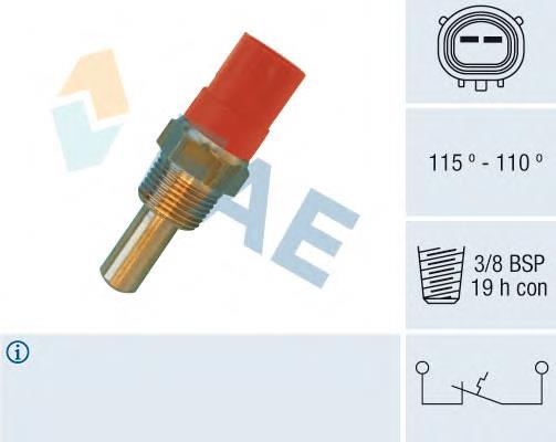 36400 FAE Sensor de temperatura do fluido de esfriamento (de ativação de ventilador do radiador)