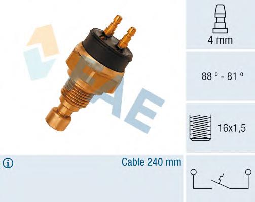 37440 FAE Sensor de temperatura do fluido de esfriamento (de ativação de ventilador do radiador)