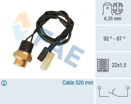 37500 FAE Sensor de temperatura do fluido de esfriamento (de ativação de ventilador do radiador)