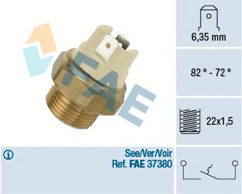 37080 FAE Sensor de temperatura do fluido de esfriamento (de ativação de ventilador do radiador)