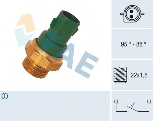 37240 FAE Sensor de temperatura do fluido de esfriamento (de ativação de ventilador do radiador)