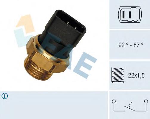 Sensor de temperatura do fluido de esfriamento (de ativação de ventilador do radiador) Facet 75049