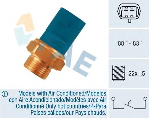 36260 FAE Sensor de temperatura do fluido de esfriamento (de ativação de ventilador do radiador)