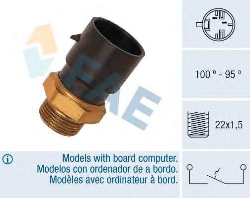 36180 FAE Sensor de temperatura do fluido de esfriamento (de ativação de ventilador do radiador)