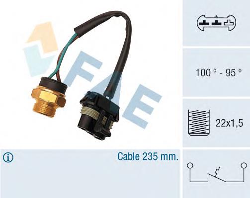 36210 FAE Sensor de temperatura do fluido de esfriamento (de ativação de ventilador do radiador)