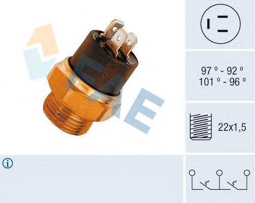 37860 FAE Sensor de temperatura do fluido de esfriamento (de ativação de ventilador do radiador)