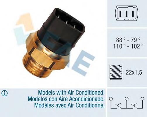 37840 FAE Sensor de temperatura do fluido de esfriamento (de ativação de ventilador do radiador)