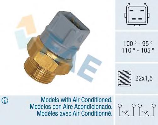 37970 FAE Sensor de temperatura do fluido de esfriamento (de ativação de ventilador do radiador)