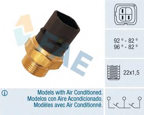 37980 FAE Sensor de temperatura do fluido de esfriamento (de ativação de ventilador do radiador)