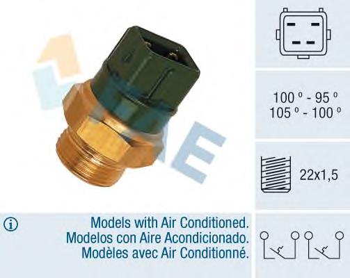 Sensor de temperatura do fluido de esfriamento (de ativação de ventilador do radiador) 7001606 Ford