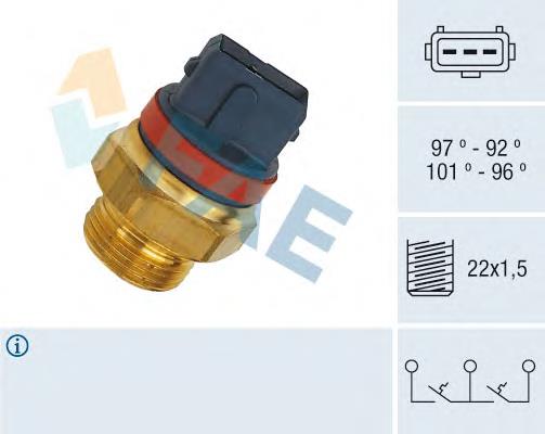 37930 FAE Sensor de temperatura do fluido de esfriamento (de ativação de ventilador do radiador)