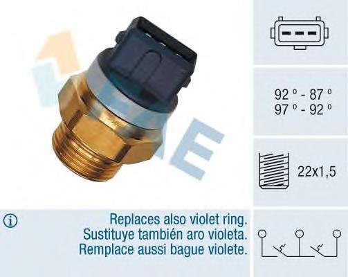 37920 FAE Sensor de temperatura do fluido de esfriamento (de ativação de ventilador do radiador)