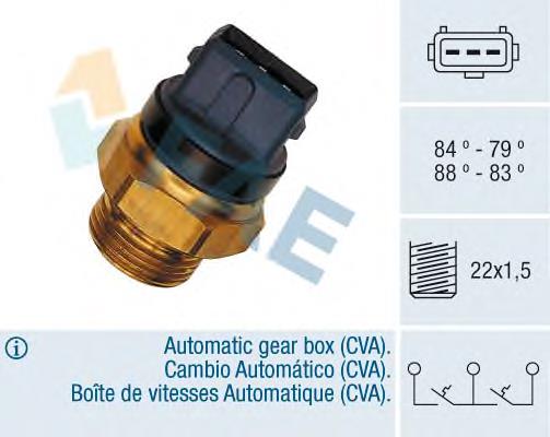 37940 FAE Sensor de temperatura do fluido de esfriamento (de ativação de ventilador do radiador)