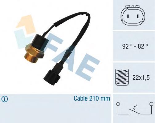 37670 FAE Sensor de temperatura do fluido de esfriamento (de ativação de ventilador do radiador)