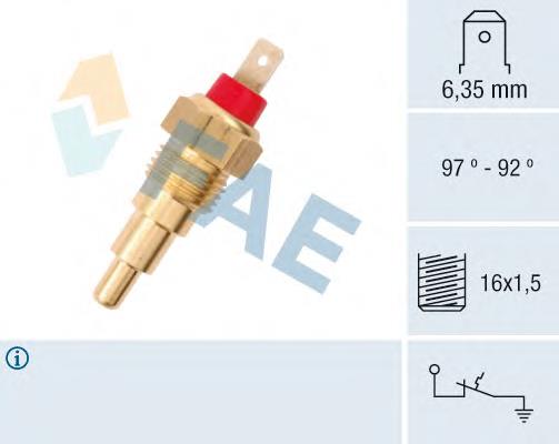37610 FAE Sensor de temperatura do fluido de esfriamento (de ativação de ventilador do radiador)