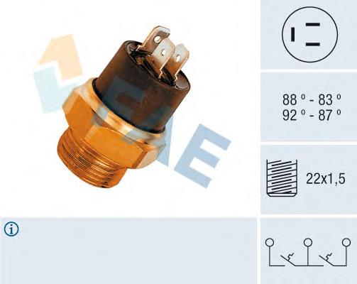 37800 FAE Sensor de temperatura do fluido de esfriamento (de ativação de ventilador do radiador)