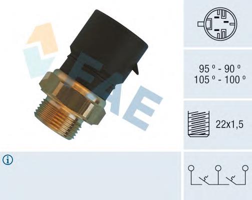 38310 FAE Sensor de temperatura do fluido de esfriamento (de ativação de ventilador do radiador)