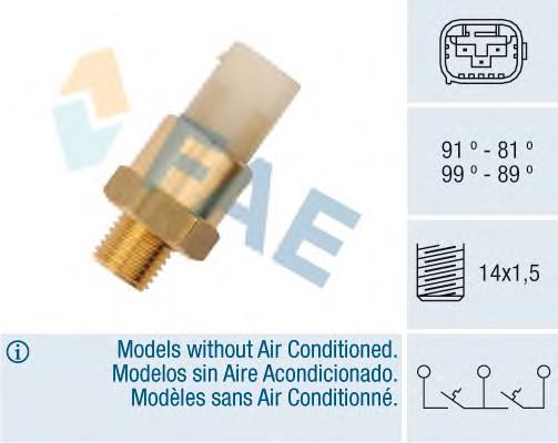 Sensor de temperatura do fluido de esfriamento (de ativação de ventilador do radiador) 330835 ERA