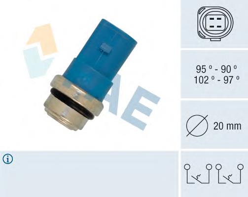 38391 FAE Sensor de temperatura do fluido de esfriamento (de ativação de ventilador do radiador)