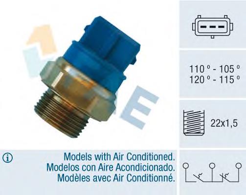 38330 FAE Sensor de temperatura do fluido de esfriamento (de ativação de ventilador do radiador)