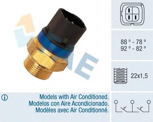 38110 FAE Sensor de temperatura do fluido de esfriamento (de ativação de ventilador do radiador)