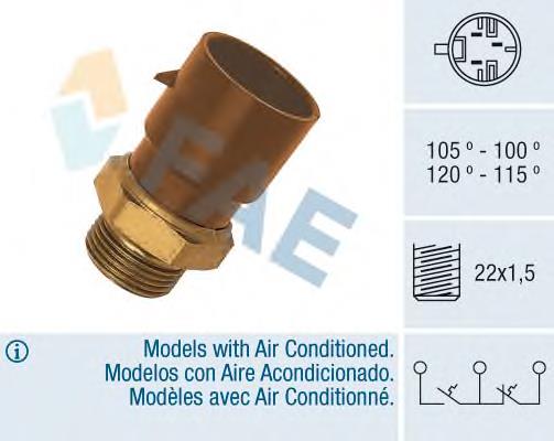 38040 FAE Sensor de temperatura do fluido de esfriamento (de ativação de ventilador do radiador)