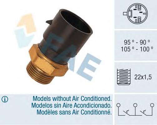 38020 FAE Sensor de temperatura do fluido de esfriamento (de ativação de ventilador do radiador)