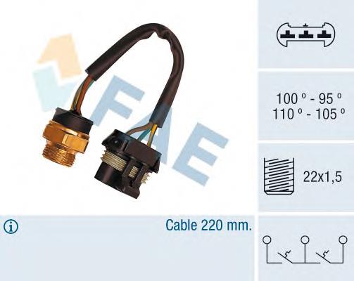 38060 FAE Sensor de temperatura do fluido de esfriamento (de ativação de ventilador do radiador)