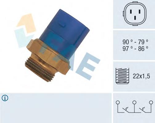 38170 FAE Sensor de temperatura do fluido de esfriamento (de ativação de ventilador do radiador)