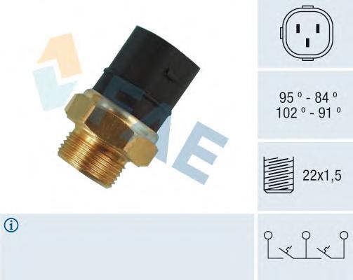 38180 FAE Sensor de temperatura do fluido de esfriamento (de ativação de ventilador do radiador)