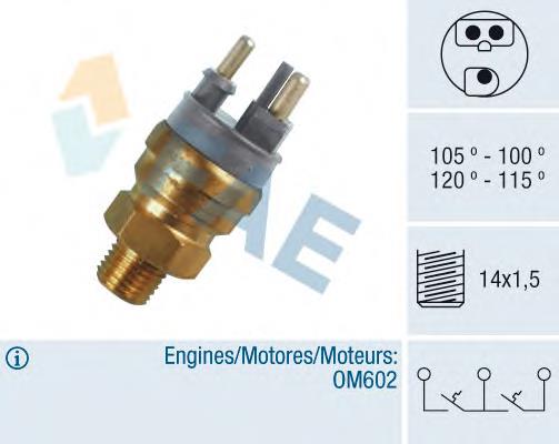 38140 FAE Sensor de temperatura do fluido de esfriamento (de ativação de ventilador do radiador)