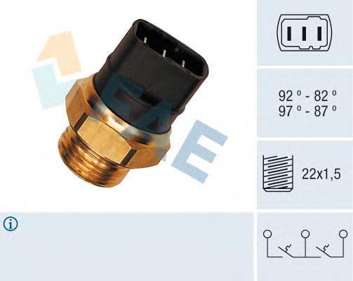 38150 FAE Sensor de temperatura do fluido de esfriamento (de ativação de ventilador do radiador)