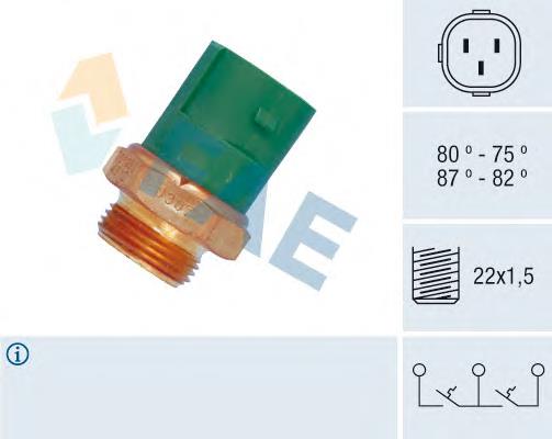 38165 FAE Sensor de temperatura do fluido de esfriamento (de ativação de ventilador do radiador)