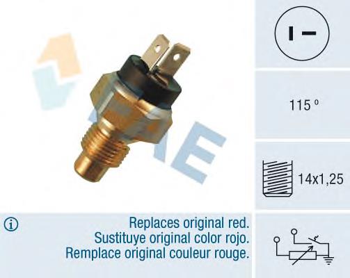 Sensor de temperatura do fluido de esfriamento Peugeot/Citroen 1920Y7