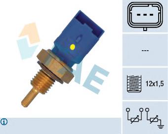 Sensor de temperatura do fluido de esfriamento Peugeot/Citroen 00001338A6