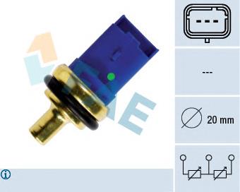 Sensor de temperatura do fluido de esfriamento 1338C0 Peugeot/Citroen