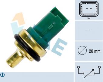00001338C1 Peugeot/Citroen Sensor de temperatura do fluido de esfriamento