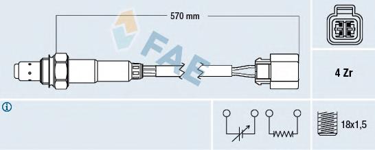 Sonda lambda, sensor de oxigênio MD185334 Mitsubishi