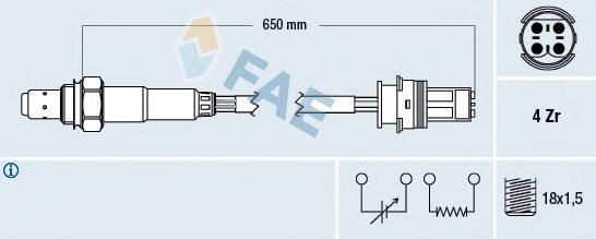 Sonda lambda, sensor esquerdo de oxigênio até o catalisador A0005409017 Mercedes