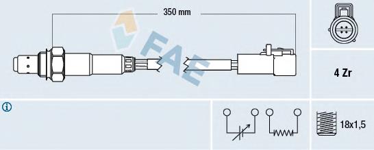 77264 FAE Sonda lambda, sensor de oxigênio depois de catalisador