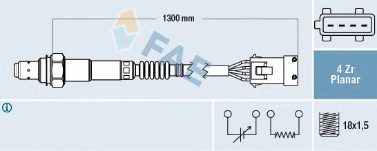 Sonda lambda, sensor de oxigênio até o catalisador 382 NGK