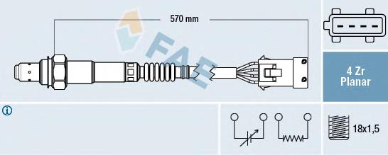 Sonda lambda, sensor esquerdo de oxigênio até o catalisador Peugeot/Citroen 00001618Z6