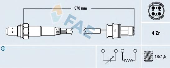 Sonda lambda, sensor de oxigênio até o catalisador 457 NGK