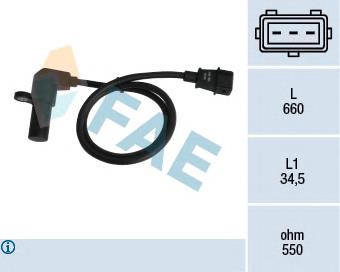 Sensor de posição (de revoluções) de cambota 2005104 Opel