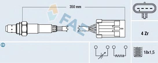 Sonda lambda, sensor de oxigênio até o catalisador 440 NGK