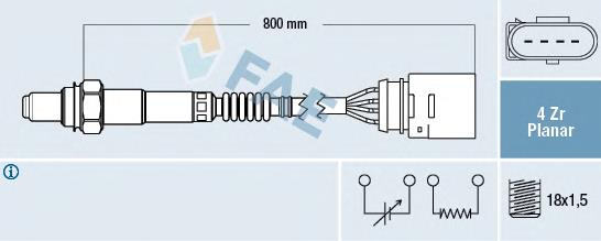 77203 FAE Sonda lambda, sensor de oxigênio depois de catalisador
